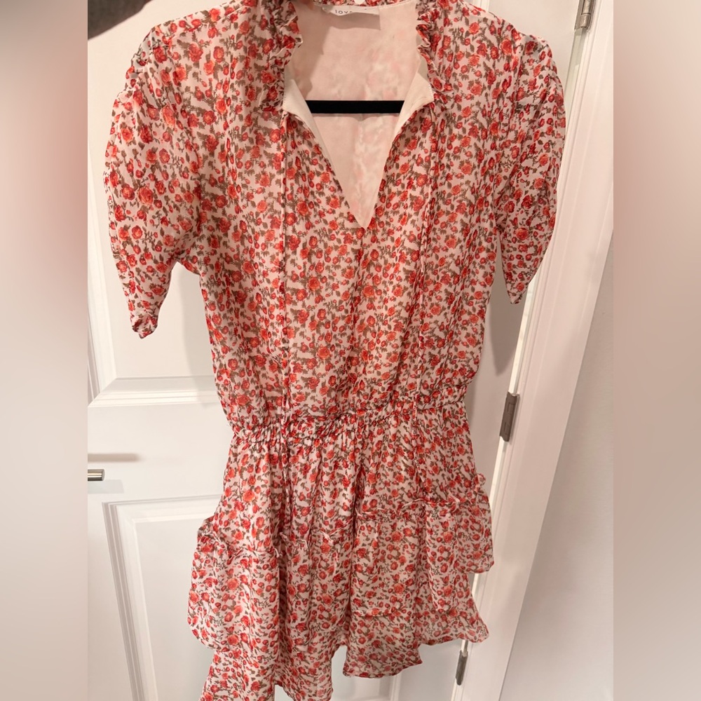 Vici Floral Mini Dress - Red and White